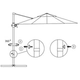 Frihängande trädgårdsparasoll aluminiumstång 250x250 cm sand