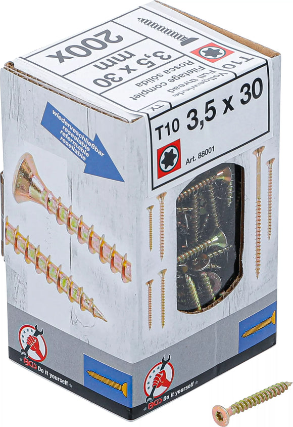 Universalskruv | T-Profil (för Torx) T10 | 3,5 x 30 mm | 200 st.