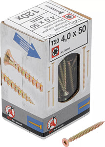 Universalskruv | T-Profil (för Torx) T20 | 4,0 x 50 mm | 120 st.