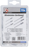 Blindnit-sortiment | Ø 2,4 - 4,8 mm | 70 delar. BGS Diy 88142