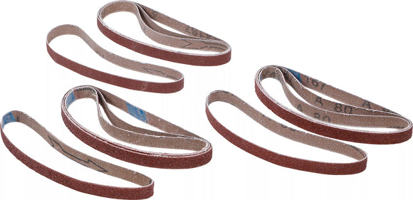 Slipband-sats | för BGS 8853 | 10 mm x 330 mm | K 60 - 80 - 120 | 12 delar. BGS 8853-1