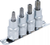 Bit-Insats-sats | 12,5 mm (1/2") | T-Profil (för Torx) med borrning T40 - T55 | 4 delar. BGS 8885