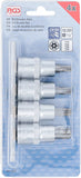 Bit-Insats-sats | 12,5 mm (1/2") | T-Profil (för Torx) med borrning T40 - T55 | 4 delar. BGS 8885