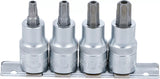 Bit-Insats-sats | 12,5 mm (1/2") | T-Profil (för Torx) med borrning T40 - T55 | 4 delar. BGS 8885
