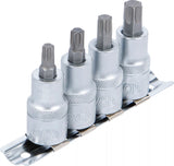 Bit-Insats-sats | 12,5 mm (1/2") | T-Profil (för Torx) T40 - T55 | 4 delar. BGS 8886