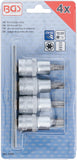 Bit-Insats-sats | 12,5 mm (1/2") | T-Profil (för Torx) T40 - T55 | 4 delar. BGS 8886