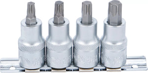 Bit-Insats-sats | 12,5 mm (1/2") | T-Profil (för Torx) T40 - T55 | 4 delar. BGS 8886