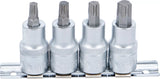 Bit-Insats-sats | 12,5 mm (1/2") | T-Profil (för Torx) T40 - T55 | 4 delar. BGS 8886