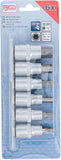 Bit-Insats-sats | 12,5 mm (1/2") | Inre sexkant 6 - 14 mm | 6 delar. BGS 8887