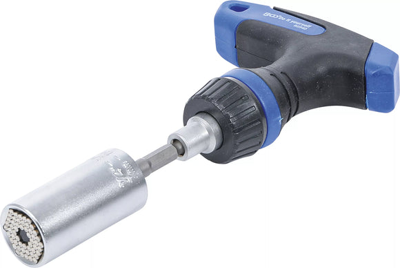 Multi-hylsa med adapter -sats | med T-spärrhandtag, omkastare | 3 delar. BGS Diy 92540