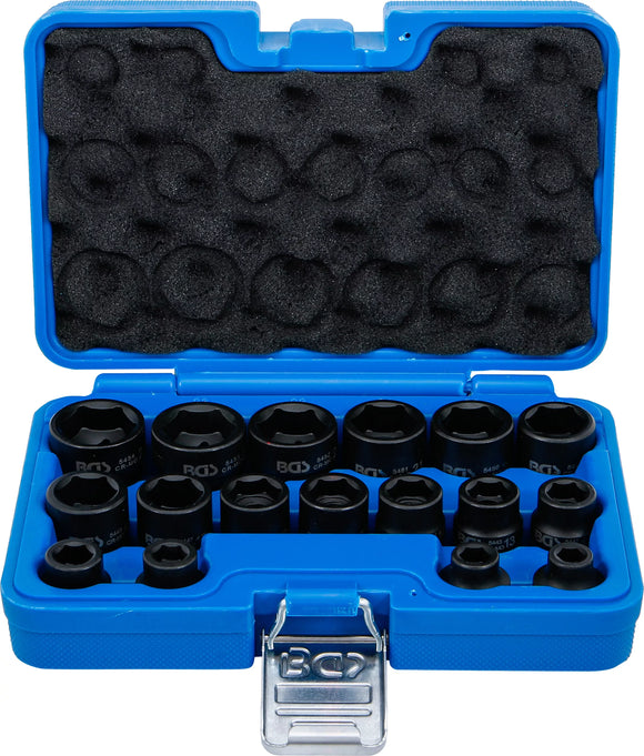 Krafthylsa-sats Sexkant, extra platt | 12,5 mm (1/2
