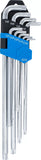 Vinkelnyckel-sats | extra lång + extra kort | T-Profil (för Torx) T10 - T50 | 9 delar. BGS 9375