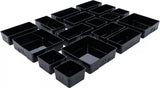 Plast-förvaringsfack | för verkstadsvagn | 17 delar. BGS 9550