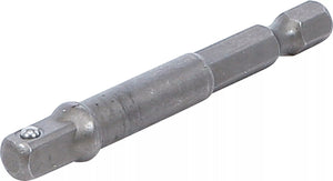 Adapter för borrmaskiner | Yttre sexkant 6,3 mm (1/4") / Yttre fyrkant 6,3 mm (1/4"). BGS 9685-1