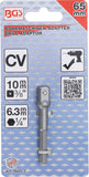 Adapter för borrmaskiner | Yttre sexkant 6,3 mm (1/4") / Yttre fyrkant 10 mm (3/8"). BGS 9685-2