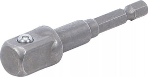 Adapter för borrmaskiner | Yttre sexkant 6,3 mm (1/4") / Yttre fyrkant 12,5 mm (1/2"). BGS 9685-3