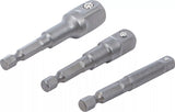 Adaptersats för borrmaskiner | Fäste yttre sexkant 6,3 mm (1/4") | Yttre sexkant 6,3 mm (1/4"), 10 mm (3/8"), 12,5 mm (1/2"), 3 delar. BGS 9685