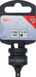 Kraft-Hylsnyckel-Adapter | Inre fyrkant 12,5 mm (1/2") - Yttre fyrkant 6,3 mm (1/4"). BGS 9778