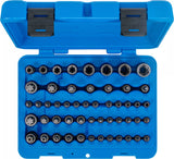 Sats med bits-insatser och hylsnyckelinsatser | E-profil / T-profil (för Torx) / T-profil (för Torx) med borrhål / TP-profil (för Torx Plus) | 52 delar. BGS 9839