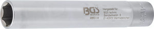 Hylsa Sexkant, extra djup | Inre fyrkant 10 mm (3/8") | 14 mm. BGS 9863-14