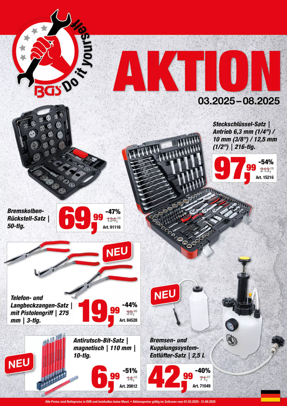 BGS Do it yourself-kampanjflyer 1/2025 tysk (gäller 1/3 2025 - 31/8 2025)
