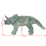 Stående leksaksdinosaurie triceratops plysch grön XXL