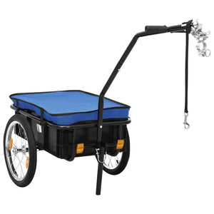 Cykelvagn/handkärra 155x60x83 cm stål blå