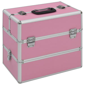Sminklåda 37x24x35 cm rosa aluminium