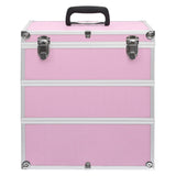 Sminklåda 37x24x40 cm rosa aluminium