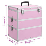 Sminklåda 37x24x40 cm rosa aluminium