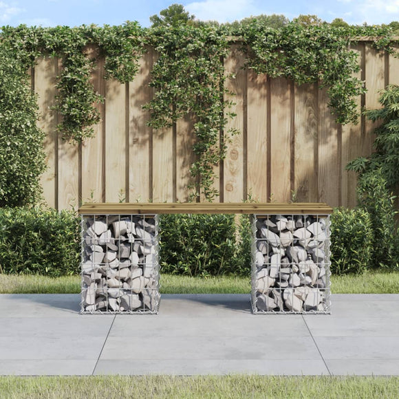 Trädgårdsbänk gabion-design 103x31x42 cm impregnerad furu