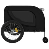 Cykelvagn för djur svart oxfordtyg och järn