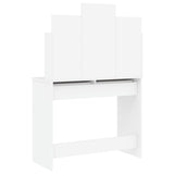 Sminkbord med spegel vit 96x39x142 cm