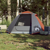 Campingtält 2 Personer grå & orange 224x248x118 cm 185T taft