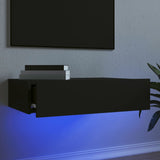 Tv-bänk med LED-belysning svart 60x35x15,5 cm
